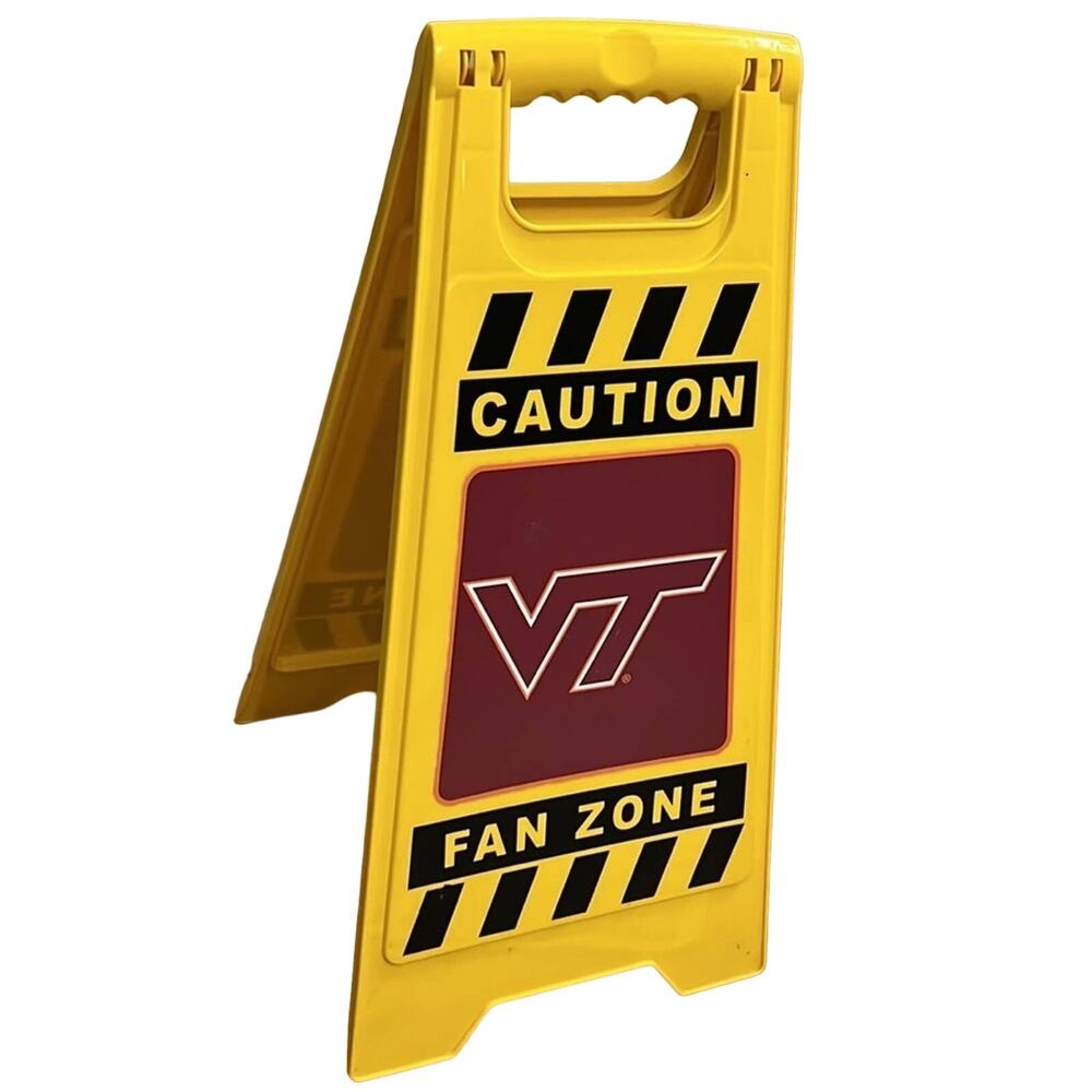 Virginia Tech - Caution FAN ZONE Foldable Sign